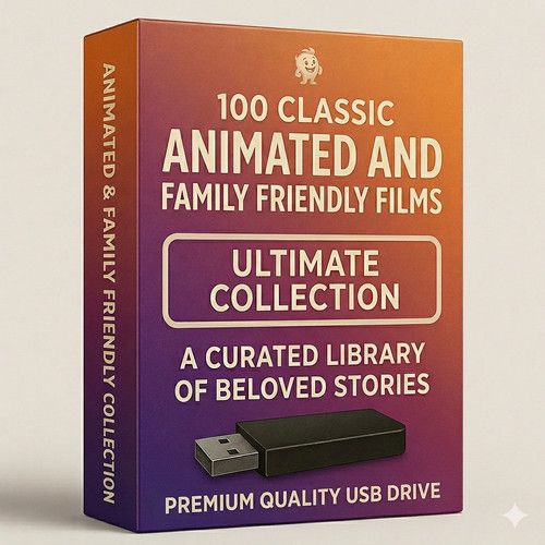 Public Domain Film Animated & Family Movies Collection USB Drive MP4 Superb