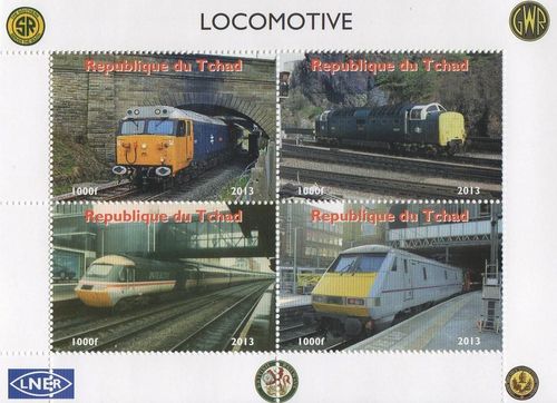 LOCOMOTIVE TRAIN RAILWAY TRAVEL 2013 MNH STAMP SHEETLET — image 1