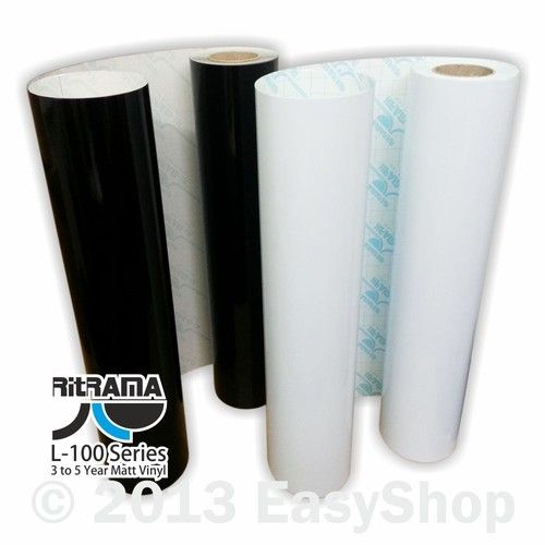 610mm Ritrama L-100 Matt Self Adhesive Sign Vinyl Black or White Sticky Plastic