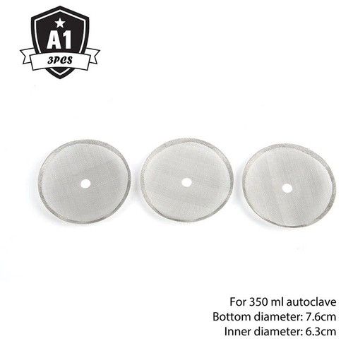 3 pcs Stainless Steel Cafetiere Filter Mesh 4" Reusable French Press Screen