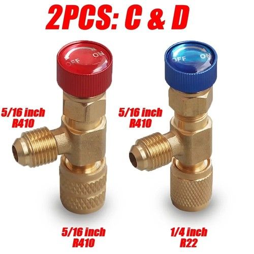 R410A R22 Refrigerant Safety Valve Adapter 1/4" AC Charging Repair Tool