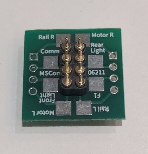DCC NEM652 8 Pin Replacement Plug breakout board hard wire solder tabs connector