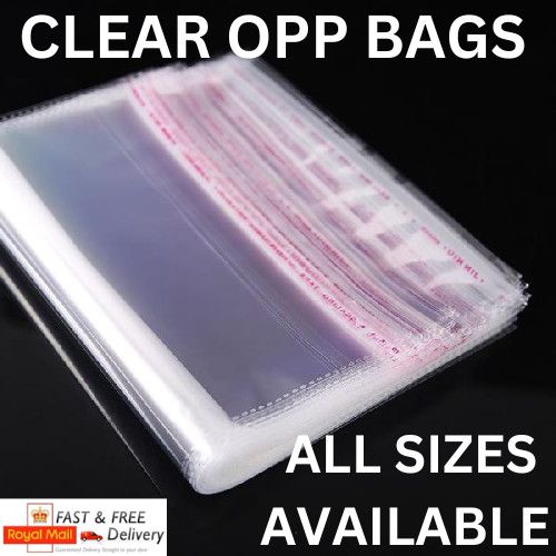 CLEAR CELLO BAGS DISPLAY GARMENT SELF ADHESIVE PEEL& SEAL CELLOPHANE PACKING OPP