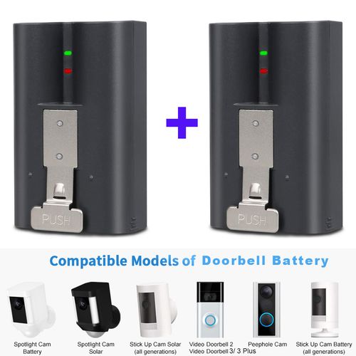 2X HIXON RING BATTERY FOR RING VIDEO DOORBELL 2 3 PLUS SPOTLIGHT STICK UP CAMERA — image 1