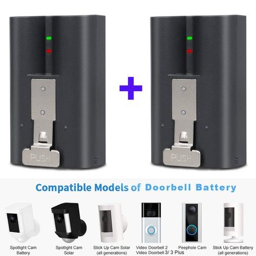 2X HIXON RING BATTERY FOR RING VIDEO DOORBELL 2 3 PLUS SPOTLIGHT STICK UP CAMERA