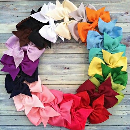 40PCS Baby Girls kids Ribbon Bow Alligator Hair Clip Cute Bows Clips School Pair