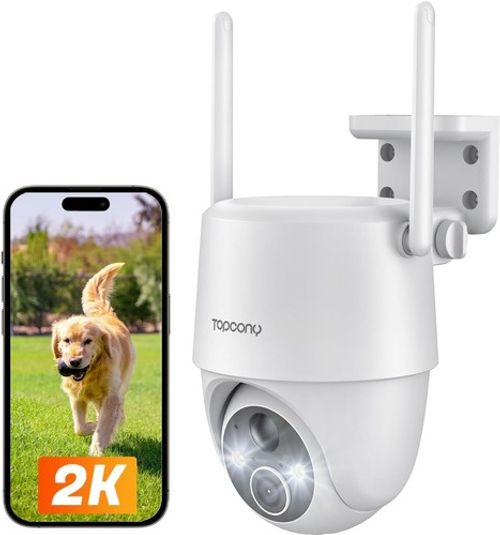 TOPCONY Outdoor 2K Wireless Security Camera Home WiFi Battery CCTV System,Alexa