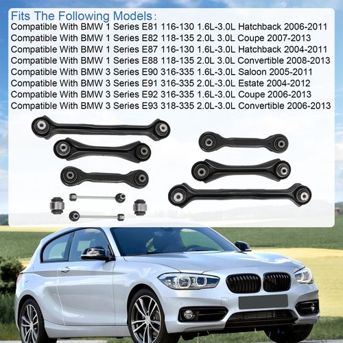 Rear Wisbone Track Control Arm Kit Fit BMW 1 3 E81 E87 E90 E91 E92 E93 RWD AWD  — image 2