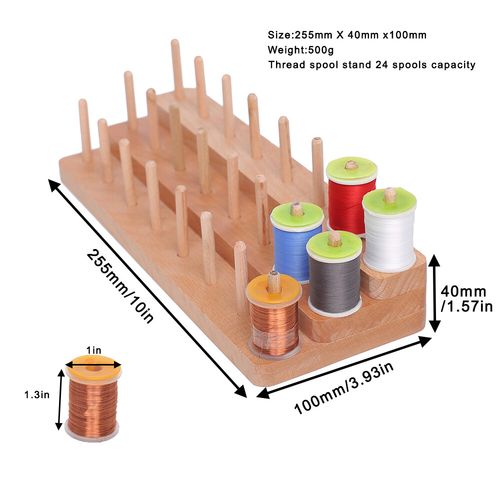 Fly Tying Thread Spool Stand Nature Wood Spool Station Hand Made Travelling — image 3