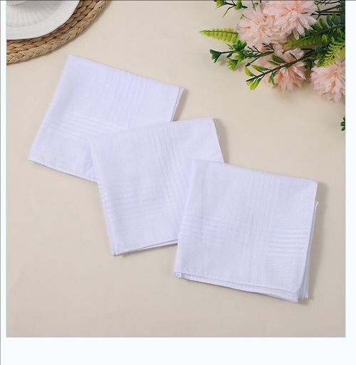 12PCS Mens Large White Square Handkerchief Soft Cotton Hankies Hankerchiefs AA — image 5