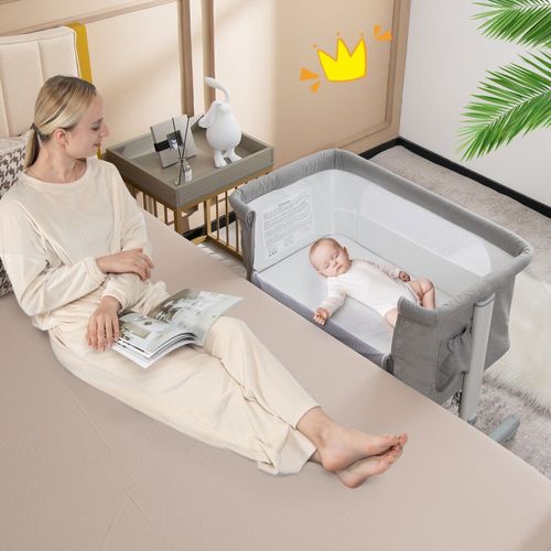3-in-1 Baby Bedside Bassinet Crib Height- Infant Newborn Cot Bed — image 1