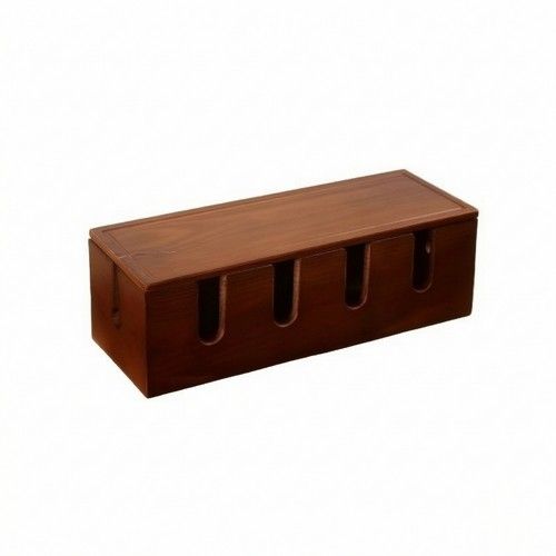 Wooden Cable Storage Box Minimalist Cable Management Box with Lid Tidy for Desk