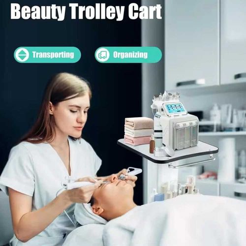 Beauty Salon Trolley On Wheels SPA Machine Storage Trolley Rolling Cart White,UK — image 5