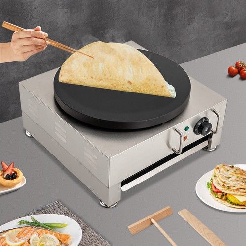 Commercial Electric Crepe Maker Non Stick Large Pancake Griddle Machine Round