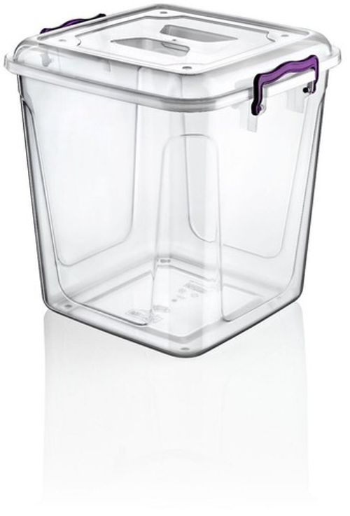 Clear Storage Box with Lid Stackable Container Home Office Kitchen Pantry Boxes