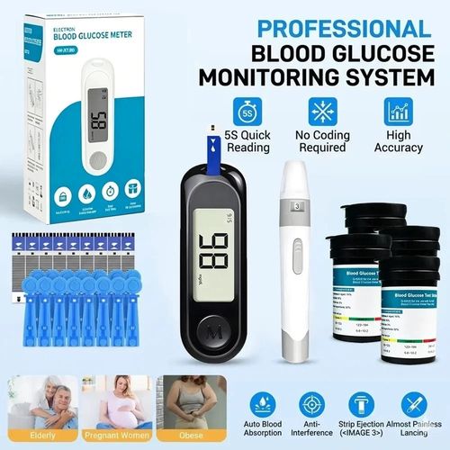 Blood Glucose Sugar Monitor Diabetes Testing Kit +50 Test Strips +50 Lancets — image 3