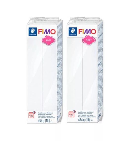 FIMO Soft 454g Polymer Modelling Ove Bake Clay - Black or White Set