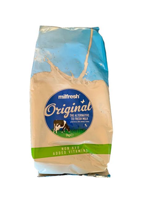 MILFRESH Original Skimmed Milk Powder 2KG Bag For Drinking & Cooking BBE Dec 27