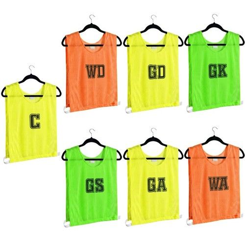 Zoft Club Netball Bibs set of 7 Bibs  Adults - ORANGE - Brand New + Bag