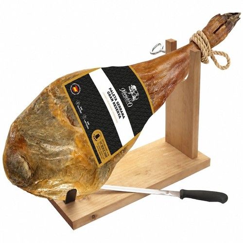 Spanish Serrano Ham 4.5kg Gran Reserva Quality 100% Natural + Stand & Knife