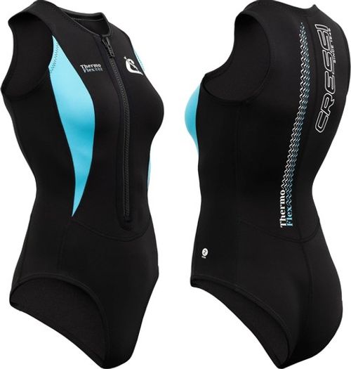 Cressi Thermoflex Lady Neoprene Swimsuit 2mm One Piece Black - Size XS S M L XL