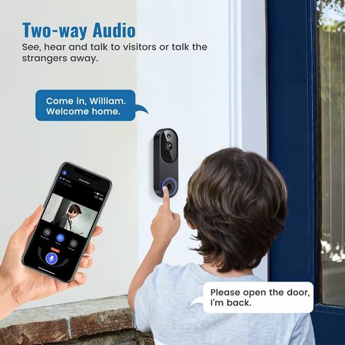 1080P Wireless Video Doorbell Camera WiFi Battery Two-Way Audio Night Vision — image 7
