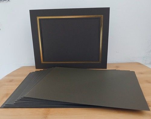 Pack of 10  8x6" Landscape Photo Mount  Slip in Photo Folder-  Brown.