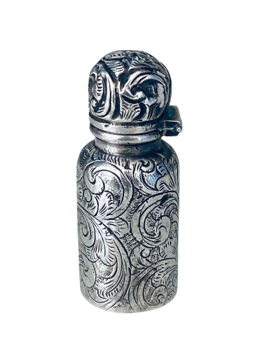Antique Miniature Perfume Scent Bottle Solid Silver Charles May Birmingham 1888 — image 3