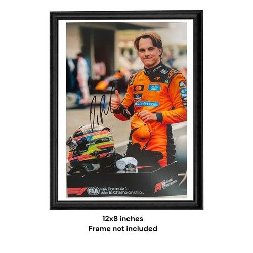Oscar Piastri Hand Signed McLaren 12x8 Car Driver Body Shot Photo PSA QO & COA