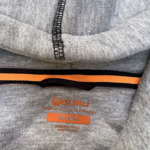 Men’s 2XL Guru Grey Full Zip Hoodie Match Carp Fishing Clothing Jumper Top — image 6