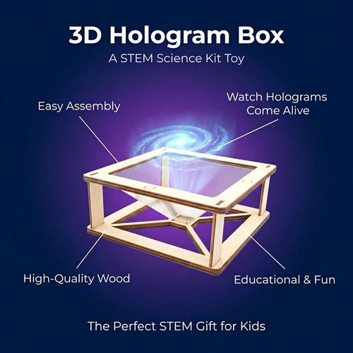 3D Hologram Phone Display Box Wooden Science/Nature Educational Toy