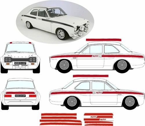 Ford Escort MK1 MEXICO STICKERS STRIPE KIT DECALS VINYLS Graphics RS GT AVO