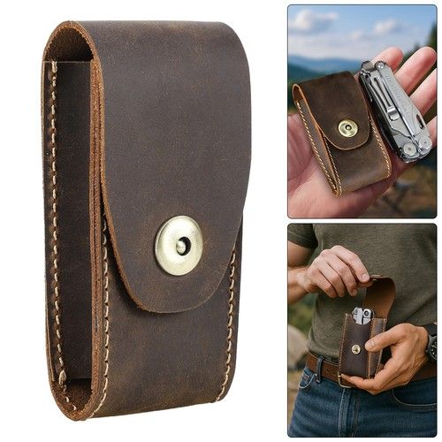 Leather EDC Organizer Sheath Multitool Case Tool Clip Pouch  Belt Holste