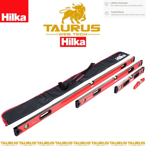 4Pc HILKA Torpedo 24" 48" 72" Spirit Level Set Aluminium Frame Shock Proof Vials — image 1