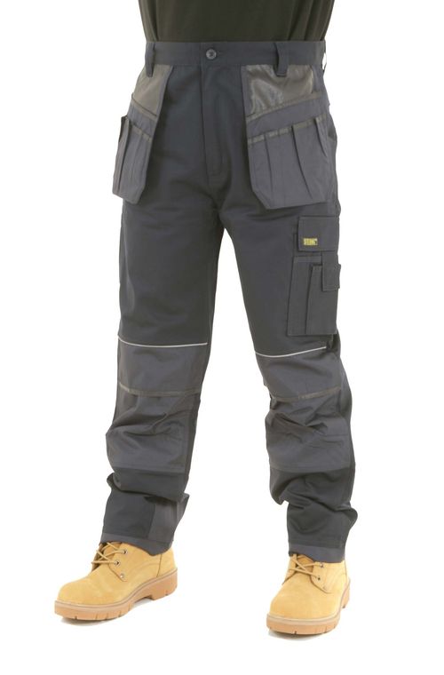 Mens Heavy Duty Knee Pad Pockets Combat Work Trousers - SITE KING HOLSTER POCKET — image 2