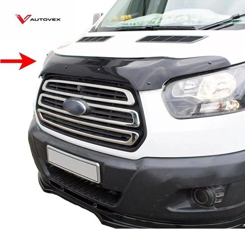 BLACK  BONNET WIND STONE PROTECTOR FOR FORD TRANSIT MK8 2014-2018