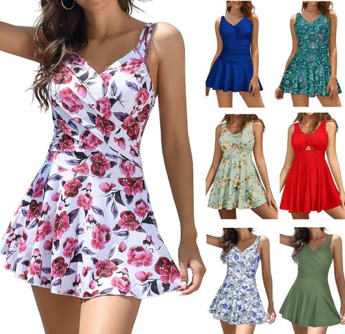 Floral Swim dress Swimming Costume Cutout Swimwear Plus Size S/8 M/10 L/12-3XL — image 2