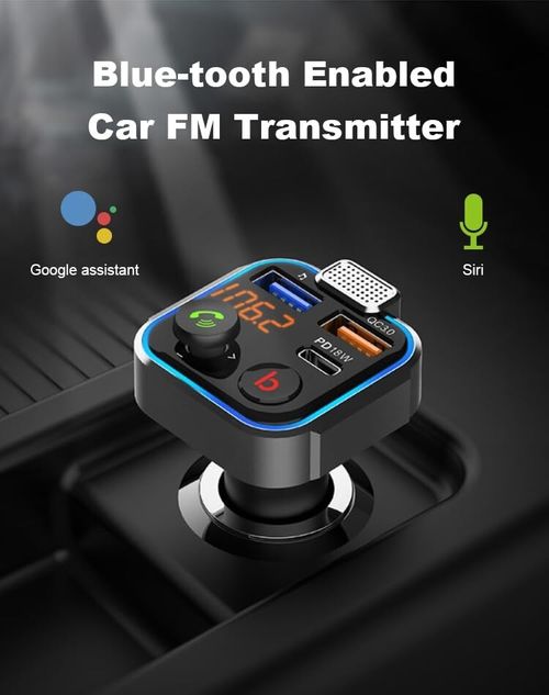 WQPRA Car FM Transmitter, Wireless Bluetooth 5.0 Radio Adapter Car Kit — image 7