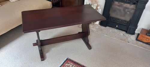 OAK REFECTORY TABLE - coffee table size.  Genuine antique — image 6