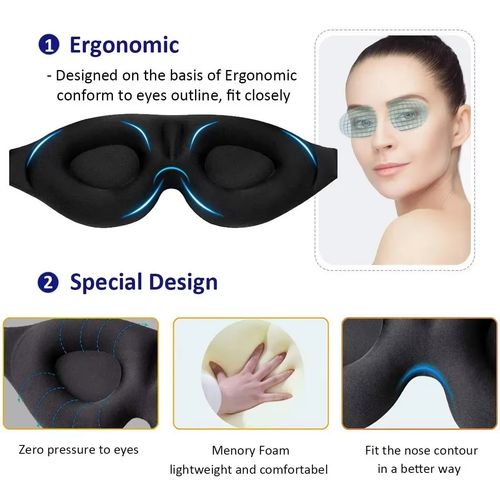 Eye Mask for Sleeping 3D Contoured Cup Blindfold Concave Night Sleep Mask., UK** — image 5