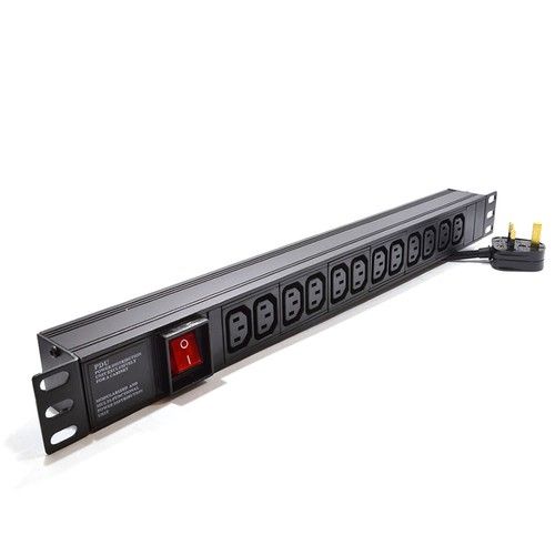 PDU C13 IEC Sockets with UK Plug Power Distribution Units Horizontal 6/8/12 Way