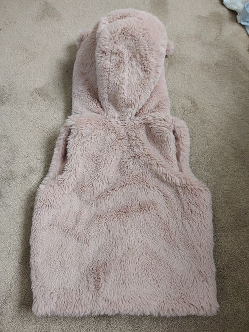 FRED & FLO Girls Pink Faux Fur Hooded Zip Lined Jacket 12-18 Months — image 7