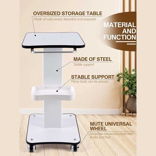 Beauty Salon Trolley On Wheels SPA Machine Storage Trolley Rolling Cart White,UK — image 9