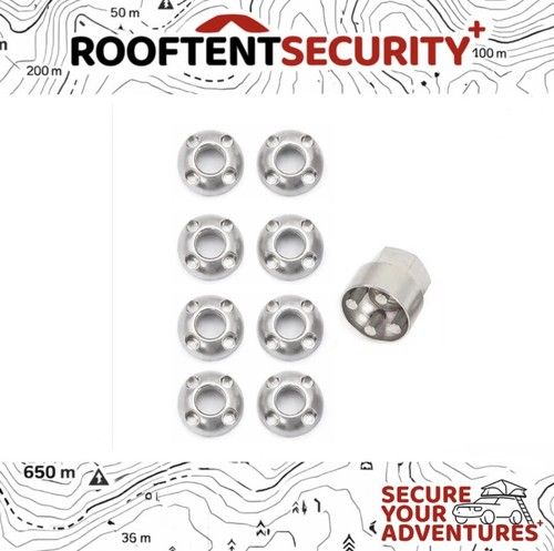 8 x M8 Fits TentBox/Roof Tent- Anti-Theft Security Nuts Tamperproof Lock Nut Set