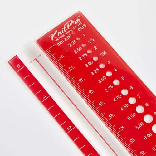 KnitPro Knitting Needle View Sizer & Gauge Red Needle Size Measuring Tool — image 3