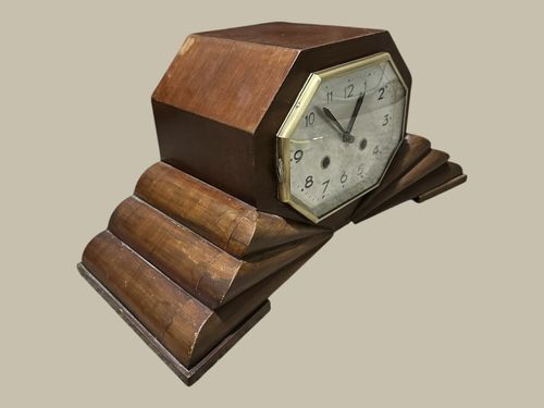 Super Smiths Rare Art Deco Shaped Striking Mechanical Mantle Clock — image 4