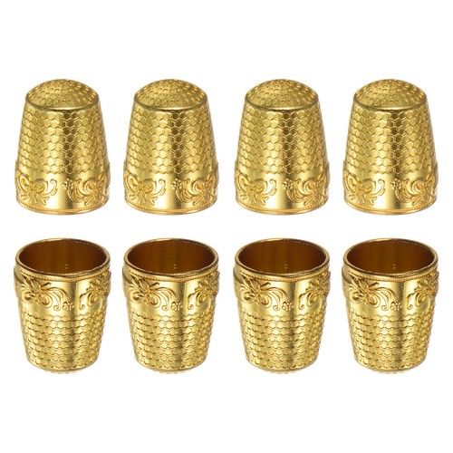 8pcs Sewing Thimble Copper Sewing Thimble Finger Protector, Golden