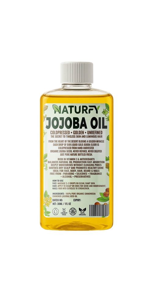Jojoba Oil 100% Pure Certified Organic Cold Pressed Premium 30ml 50ml 100ml — image 1
