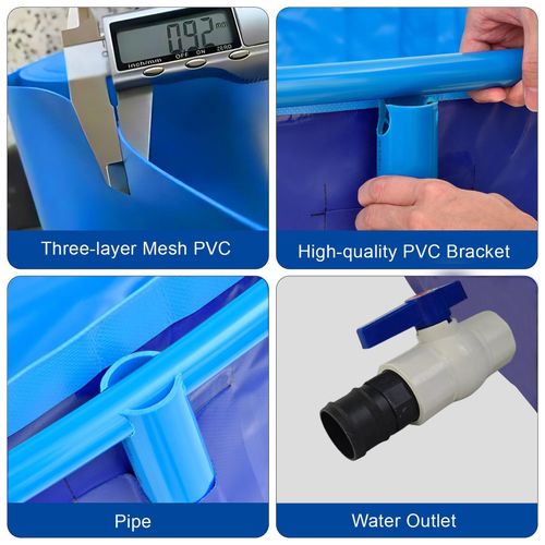 Above Ground Commercial Grade Round Heavy PVC Fish Ponds for Outside Blue — image 5