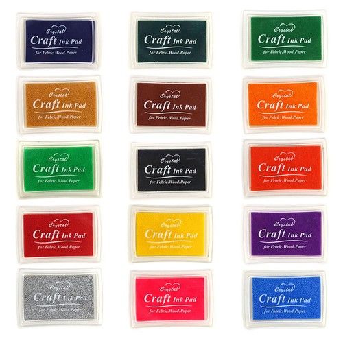 15 Piece Color Ink Pad, Ink Pad Set, Stamp Pads, Environmentally Friendly and